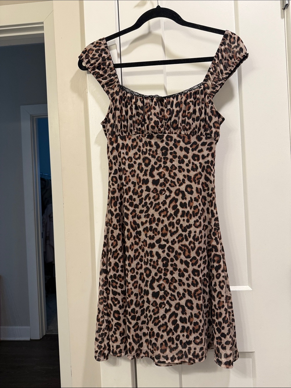 Full Tilt Leopard Print Mini Dress - Brown & Black
